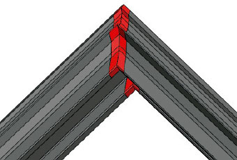 corner in anchored gasket