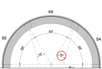 Drawing of ALGAHER corner in glued gasket